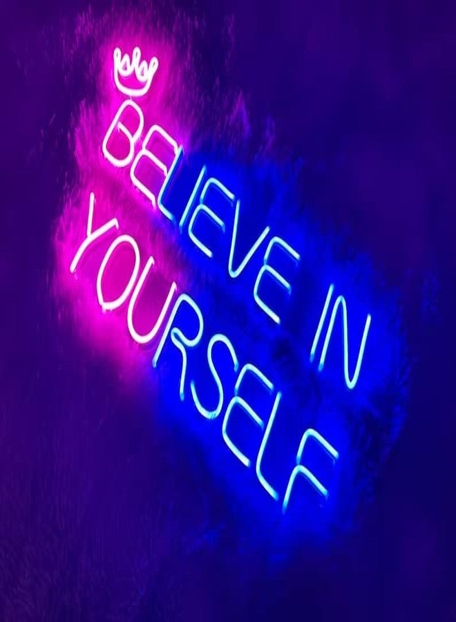 VYNES BELIEVE IN YOURSELF LED Neon Signs Light LED Art Decorative Sign - Wall Decor/Table Decor, Home Decor for Wedding Party Kids Room Living Room House Bar Pub Hotel Beach Neon Signs LED - Image 2